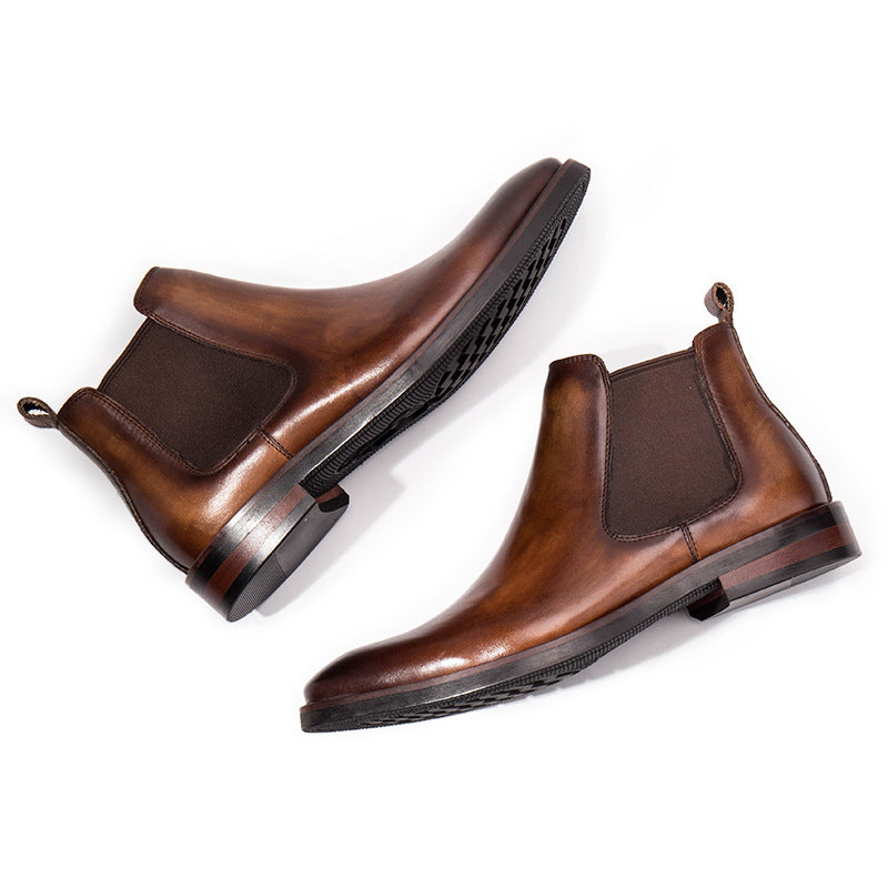 Brown Head Leather Business Shoes For Men