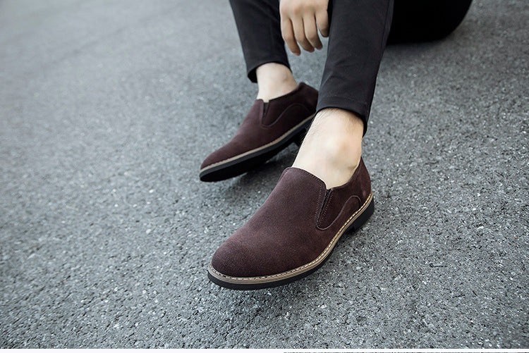 Men's Shoes Frosted Round Toe Men's Casual Leather Shoes For Men